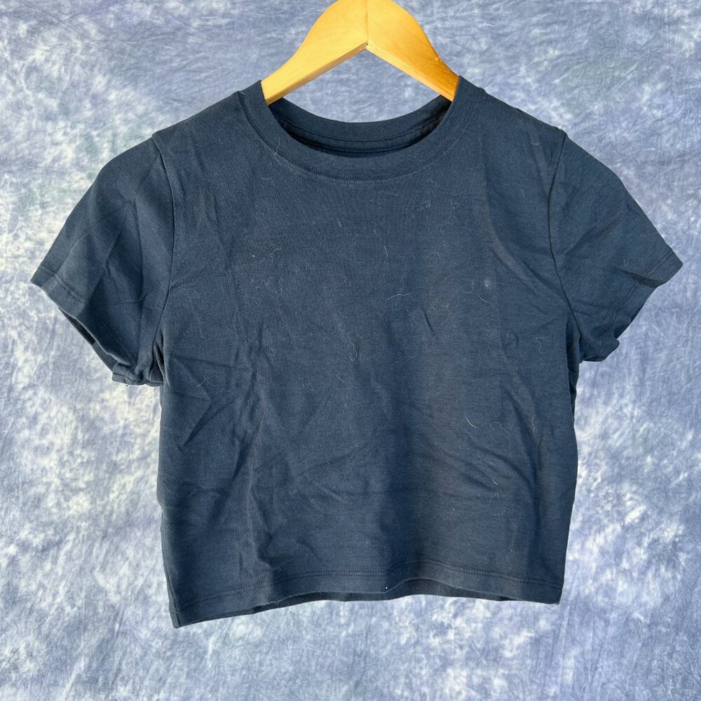 Hollister Navy Blue Crop Top Sz L